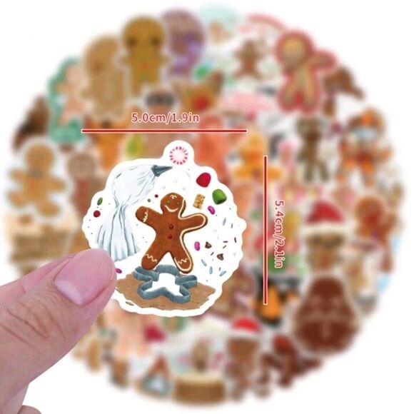Gingerbread Man Holiday Stickers - Picture 5 of 5